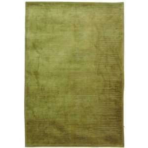 Tibetan Collection Hand Knotted Contemporary Green Silk Rug 5.00 x 7 