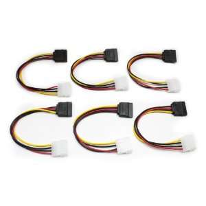   Molex to SATA Power Adapter Cable, 6 inches 6 Pack: Electronics