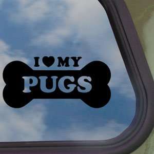   My Pugs Black Decal Car Truck Bumper Window Sticker: Home & Kitchen