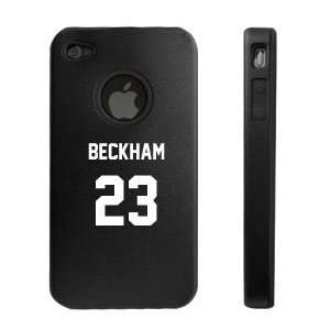   4S 4G Black Aluminum & Silicone Case Soccer Jersey Style David Beckham