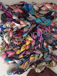 Recycled Sari Silk Ribbon Yarn   Colorful   1 Skeins   100 Grams 