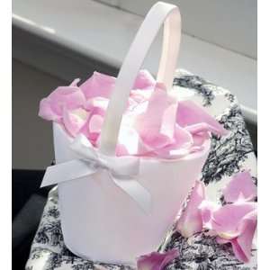 Exclusive Gifts and Favors White Sweet Bow Flower Girl Basket By Cathy 