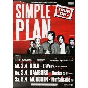   Simple Plan   Tour 2008   CONCERT   POSTER from GERMANY Home