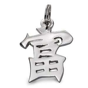    Sterling Silver Wealth Kanji Chinese Symbol Charm: Jewelry