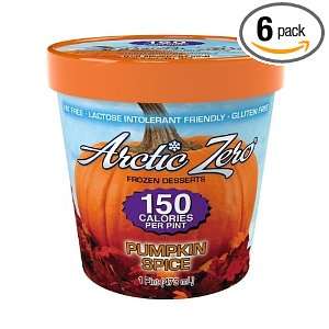 Arctic Zero Pumpkin Spice 150 Calories Per Pint Frozen Dessert (Pack 