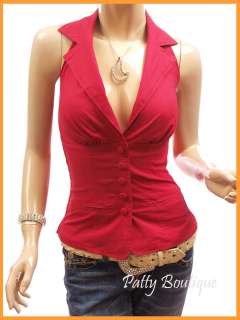 Smart Collar Button Front Padded Party Corset Top  