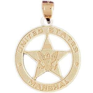  14kt Yellow Gold United States Marshall Pendant Jewelry