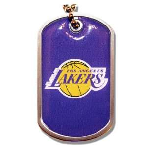  Los Angeles Lakers Dog Tag Domed Necklace Charm Chain Nba 