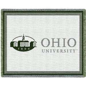  Ohio University Logo Jacquard Woven Throw   69 x 48 