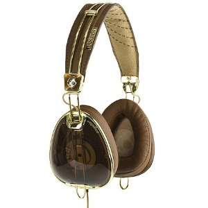  Skullcandy The Aviator Headphones in Brown & Gold 