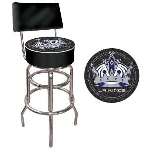  NHL Los Angeles Kings Padded Bar Stool with Back: Home 
