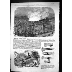 1857 Fire Camden Town Goods Station Grassi Locomotive Train Railways 