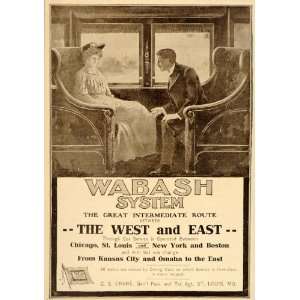  1905 Vintage Ad Wabash Railroad Train Car Compartment 