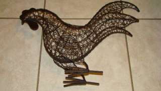 Wrought Iron Metal BIG Rooster Kitchen or Outdoor Garden Decor  
