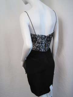 650 Marchesa notte Dress Lace Bow Sexy Fitting 12 L #0007K3  