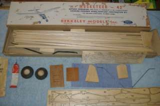 1946 Berkeley   The Musketeer 42 Balsa Plane for Gas Powered .15 to 