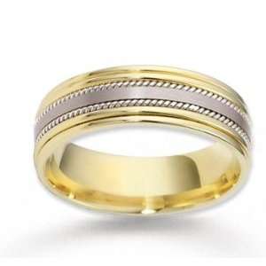    14k Two Tone Gold Harmony Fashion Rope Wedding Band: Jewelry