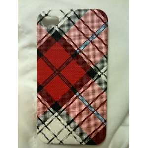  Leather Red Plaid Iphone 4 + Screen Protector Everything 