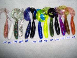 KALINS 5 LUNKER GRUB FISHING LURES CHOICE OF COLOR  