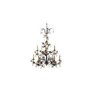 Chart House Medium Crystal Petal Chandelier in Rust with Gold Leaf by 