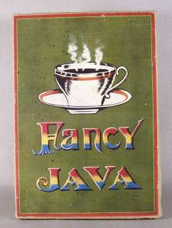 Fancy Java Coffee Cafe Burlap Picture Painted Cafe Sign  