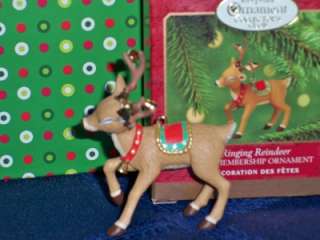 2000 Hallmark Keepsake Club Ringing Reindeer Ornament  