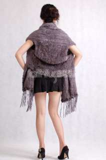 BRAND NEW Mink Fur Knitted Cape Wrap Poncho Stole Shawl  