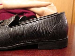   Adams Mens Leather Genuine Snake Skin Loafer Tassel Dress Shoes Sz 10M