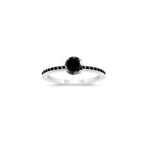  1.47 1.86 Cts Black Diamond Engagement Ring in 14K White 