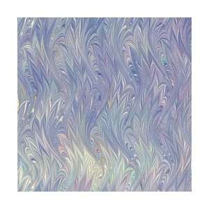  Berretti Florentine Marbled Paper   Blue Twilled Pattern 