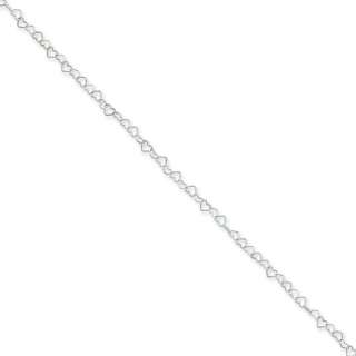 925 Sterling Silver 18 Heart Link Chain 3.5m Necklace  