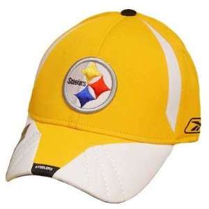 NFL PITTSBURGH STEELERS REEBOK YELLOW FLEX FIT HAT CAP  