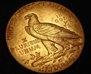 1911 $2 1/2 Indian Head Gold Coin Quarter Eagle NICE!  