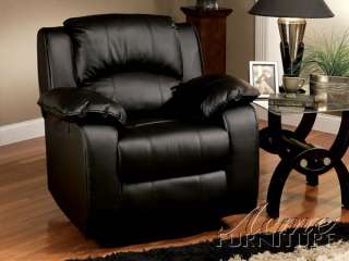 Black Bonded Leather Swivel Recliner Chair  