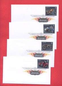 American Motorcycle Stamps First Day Cover ERROR Set  