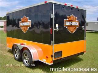 7x12 enclosed cargo trailer Finished interior harley davidson decal 