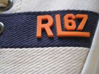 Ralph Lauren Men 7.5 NWT $150 Deacon Canvas Sneaker Shoe Off White NEW 