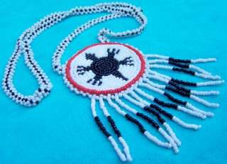 NATIVE AMERICAN INDIAN MOTHER EARTH TURTLE WITH FRINGE NECKLACE