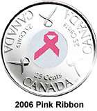 2006 Canada Colored Breast Cancer Quarter Mint UNC BU  