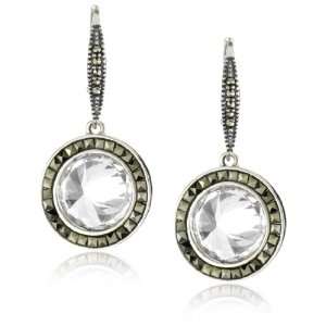  Judith Jack Marcasite and Faceted Cubic Zirconia Drop 