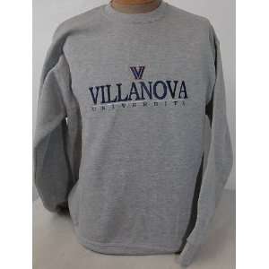   Villanova University Wildcats Gray Embroidered Crew Neck Sweatshirt