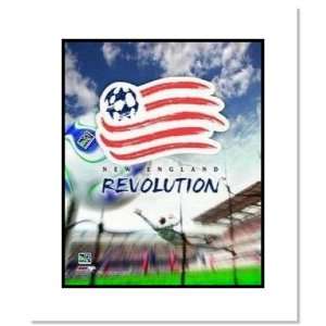  New England Revolution MLS Soccer Team Logo Double Matted 