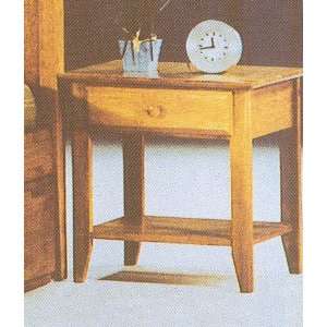    Oak Finish Solid Hardwood Nightstand Bedside Table
