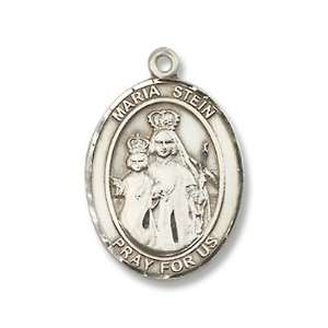  Maria Stein Sterling Silver Medal with 18 Sterling Chain Patron Saint