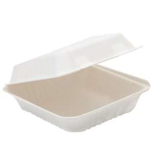  Greeno Products 8x8x3 Eco Friendly Bagasse Clamshell 