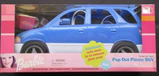 BARBIE Pop Out Picnic SUV 1999 Car Blue Removable Seats Table Basket 