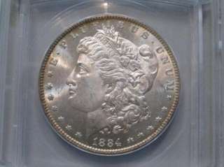 1884 o BU Silver Morgan Dollar. ANACS MS63. FREE s/h  