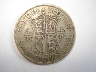 British Half Crown coin 1942 0.500 SILVER KM#856 VF F  