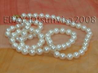   9MM BEAUTIFUL WHITE ROUND FRESH WATER PEARL NECKLACE 30 60  