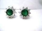 18K WGP Emerald Green Earrings /Kate Middleton Style